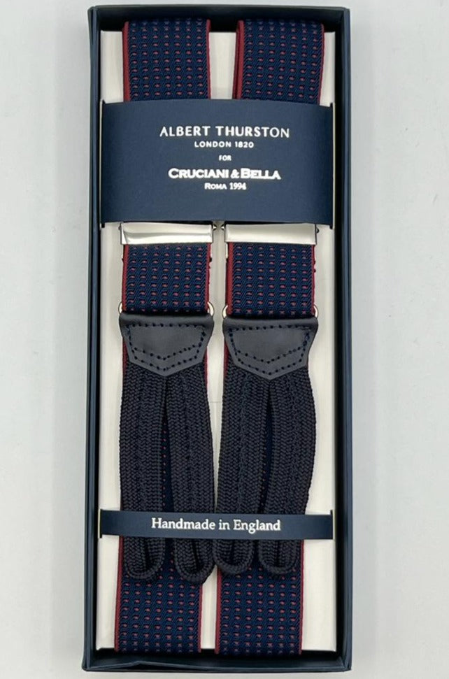 Albert Thurston - Elastic Braces - 35 mm - Blue, Rust Pin Point #8313