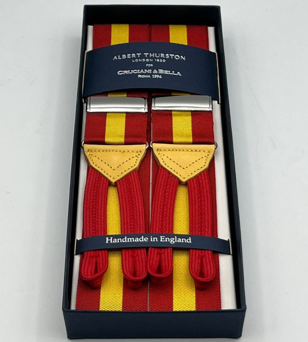 Albert Thurston - Woven Barathea Braces - 40 mm - Red and Yellow Stripes  #6180