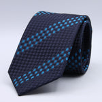 Holliday &amp; Brown - 100th Anniversary Collection
100%&nbsp;Woven Jacquard Silk
Tipped

Blue and Sky Blue motif tie
Handmade in Italy

7.5 cm x 148 cm
#10045
