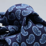 Cruciani &amp; Bella

60% Linen, 40% Silk&nbsp;
Italian fabric

Unlined tie
Royal Blue and Denim Blue printed motif tie
Handmade in Italy
8 cm x 150 cm
#10079