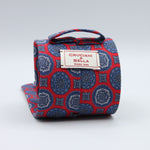 Cruciani &amp; Bella

60% Linen, 40% Silk&nbsp;
Italian fabric

Unlined tie
Red, Blue and Grey Motifs printed tie
Handmade in Italy
8 cm x 150 cm
#10083