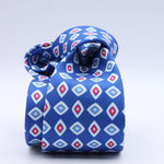 Cruciani &amp; Bella
100% Silk
Self-Tipped
Royal Blue, Light Red, White and Light Blue Motif Tie
Handmade and Printed in &nbsp;Italy
English Archive Motif
8 cm x 150 cm
#10093
