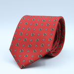Cruciani &amp; Bella
100% Silk
Self-Tipped
Brick Red, Green and Beige Motif Tie
Handmade and Printed in &nbsp;Italy
English Archive Motif
8,5 cm x 150 cm
#10097
