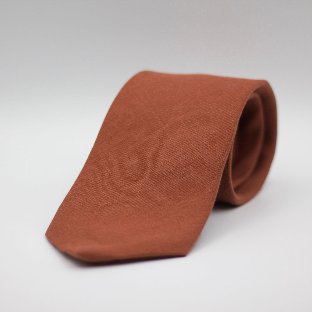 100% Woven Jacquard Linen  - Rust Tie