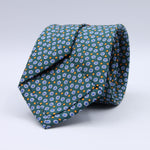 Cruciani &amp; Bella
100% Printed Silk

Self-Tipped
Green, Blue and Orange motif Tie&nbsp;
Handmade in Rome, Italy.

8 cm x 152 cm
#10149