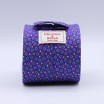 Cruciani &amp; Bella
100% Printed Silk

Self-Tipped
Purple, Blue and Yellow motif Tie&nbsp;
Handmade in Rome, Italy.

8 cm x 152 cm
#10150