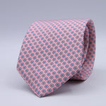Cruciani &amp; Bella
100% Printed Silk

Self-Tipped
Pink, White and Sky Blue motif Tie&nbsp;
Handmade in Rome, Italy.

8,5 cm x 152 cm
#10153