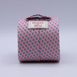 Cruciani &amp; Bella
100% Printed Silk

Self-Tipped
Pink, White and Sky Blue motif Tie&nbsp;
Handmade in Rome, Italy.

8,5 cm x 152 cm
#10153