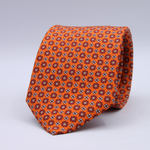 Cruciani &amp; Bella
100% Printed Silk

Self-Tipped
Orange, Red and White motif Tie&nbsp;
Handmade in Rome, Italy.

8,5 cm x 152 cm
#10159