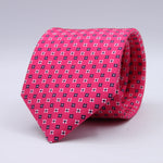 Cruciani &amp; Bella
100% Printed Silk

Self-Tipped
Fucsia, Blue and White motif Tie&nbsp;
Handmade in Rome, Italy.

8,5 cm x 152 cm
#10164