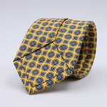 Cruciani &amp; Bella
100% Printed Silk

Self-Tipped
Yellow and Blue motif Tie&nbsp;
Made in Rome, Italy.

8 cm x 150 cm
#10206