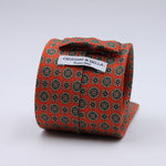 Cruciani &amp; Bella
100% Printed Silk

Self-Tipped
Orange and Green motif Tie&nbsp;
Made in Rome, Italy.

8 cm x 150 cm
#10207