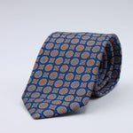 Cruciani &amp; Bella
100% Printed Silk

Self-Tipped
Blue and Orange motif Tie&nbsp;
Made in Rome, Italy.

8 cm x 150 cm
#10208