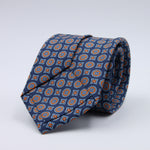 Cruciani &amp; Bella
100% Printed Silk

Self-Tipped
Blue and Orange motif Tie&nbsp;
Made in Rome, Italy.

8 cm x 150 cm
#10208
