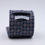 Cruciani &amp; Bella
100% Printed Silk

Self-Tipped
Blue and Orange motif Tie&nbsp;
Made in Rome, Italy.

8 cm x 150 cm
#10208