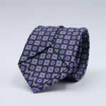 Cruciani &amp; Bella
100% Printed Silk

Self-Tipped
Dark Blue, Light Blue and Red motif Tie&nbsp;
Made in Rome, Italy.

8 cm x 150 cm
#10209