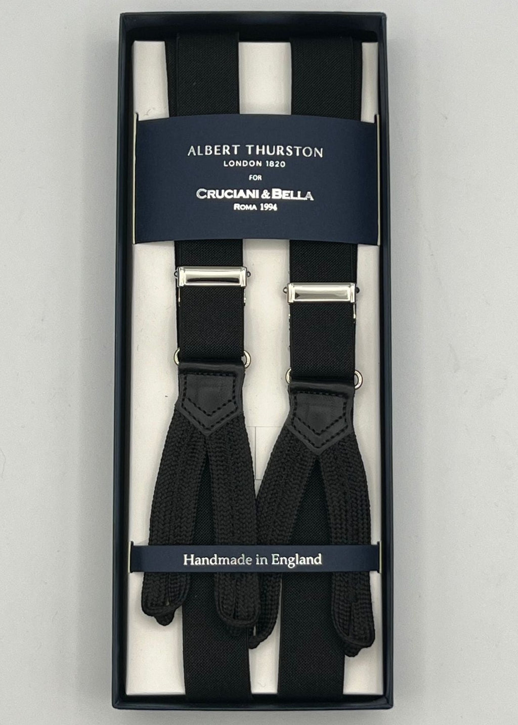 Albert Thurston - Elastic Braces - 25 mm - Black Plain #4917