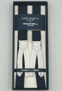 Albert Thurston - Elastic Braces - 25 mm - Blue and White Dots #8187