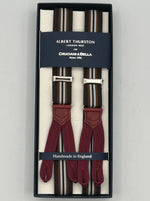 Albert Thurston - Elastic Braces - 25 mm - Brown and White Stripes  #4903
