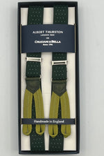 Albert Thurston - Elastic Braces - 25 mm - Green and White Dots #3738