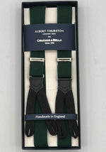 Albert Thurston for Cruciani & Bella Made in England Adjustable Sizing 25 mm elastic braces Bottle Green Plain Braces Braid ends Y-Shaped Nickel Fittings Size: XL