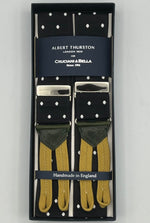 Albert Thurston - Woven Barathea Braces  - 40 mm - Black and White Dots #4994