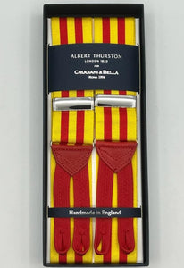 Albert Thurston - Woven Barathea Braces  - 40 mm -  Yellow and Red Stripes # 8351