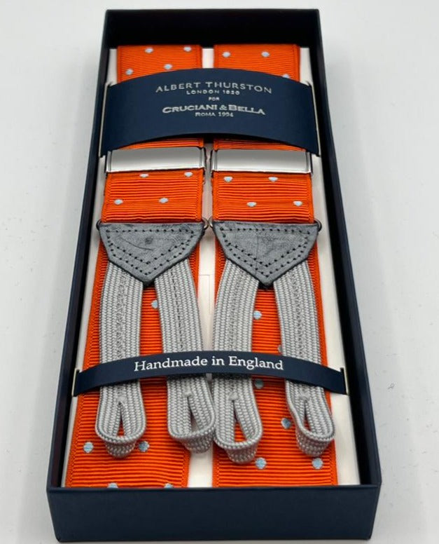 Albert Thurston  Braces  - 40 mm - Orange and Light Grey Dots #8331