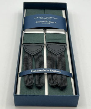 Albert Thurston  Braces  - Woven Barathea Braces - 40 mm - Dark Green plain #8336