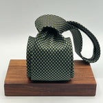 Drake's for Cruciani & Bella 36 oz Self-Tipped 100% Printed Silk Blue, Green Motif Tie Handmade in London. England 9 cm x 150 cm