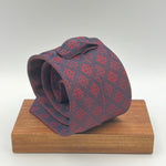 Drake's - Woven Silk Jacquard - Wine with Red Motif Tie #6863