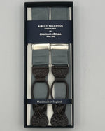 Albert Thurston - Woven Barathea Braces  - 35 mm -  Grey 007 James Bond 