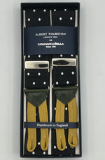 Albert Thurston - Woven Barathea Braces  - 40 mm - Black and White Dots #4994