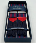 Albert Thurston - Woven Barathea Braces  - 40 mm -  Blue and Red Stripes # 8349