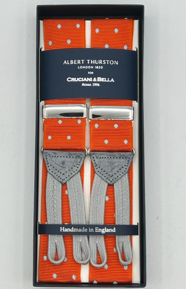 Albert Thurston  Braces  - 40 mm - Orange and Light Grey Dots #8331
