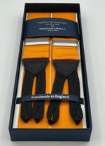 Albert Thurston for Cruciani & Bella Made in England Adjustable Sizing 40 mm Woven Barathea  Orange plain Y-Shaped Nickel Fittings Size: XL