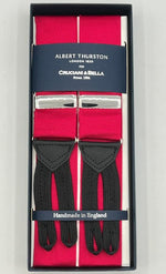 Albert Thurston for Cruciani & Bella Made in England Adjustable Sizing 40 mm Woven Barathea  Wisteria plain Y-Shaped Nickel Fittings Size: XL