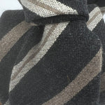 N.O.S. Cruciani & Bella - Cashmere, Wool and Silk- Grey , Off White and Beige Stripes Tie 