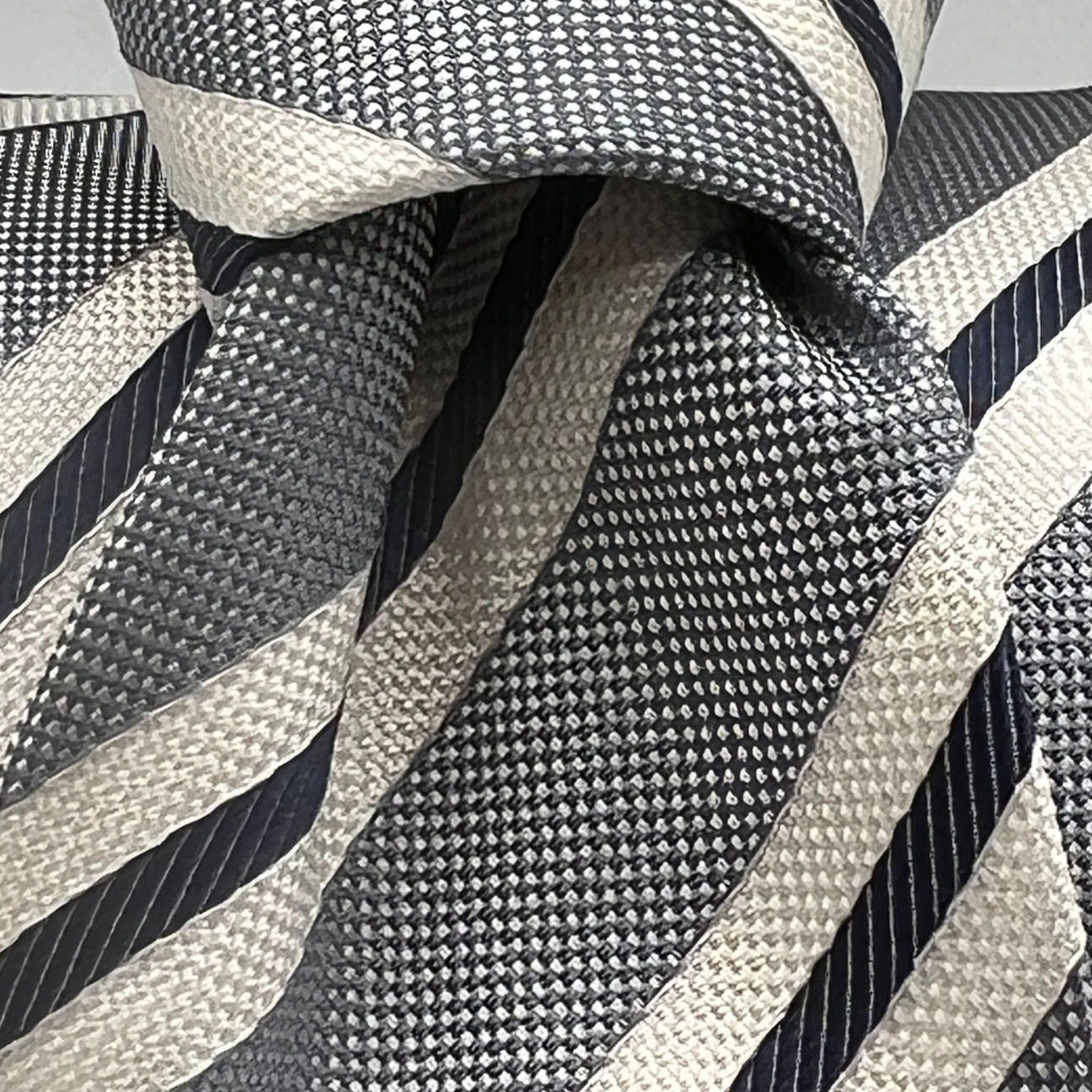 N.O.S. Cruciani & Bella - Silk - Light Blue,White and light Blue Stripes Tie 