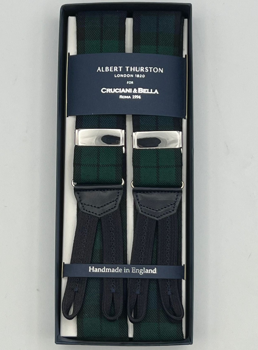 Albert Thurston -  Braces - 100% Wool- 40 mm -  BlackWatch Tartan Motif 