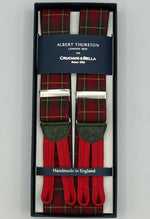 Albert Thurston - Elastic Braces - 35 mm - Red, Green and Yellow Tartan Motif #7601