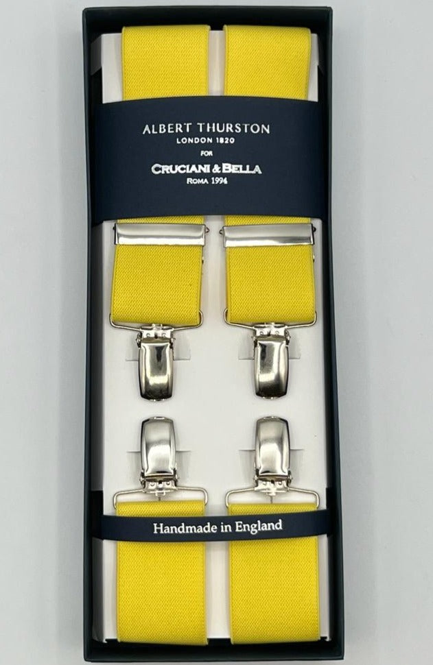 Albert Thurston - Elastic Clip-on-Braces  - 35 mm -  Yellow Plain #8326