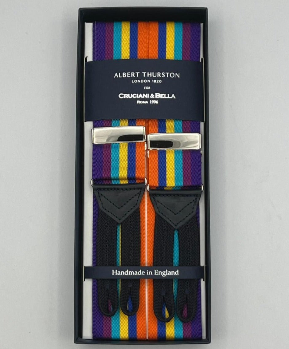 Albert Thurston - Woven Barathea Braces  - 40 mm -  Multicolor Stripes 
