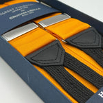 Albert Thurston for Cruciani & Bella Made in England Adjustable Sizing 40 mm Woven Barathea  Orange plain Y-Shaped Nickel Fittings Size: XL