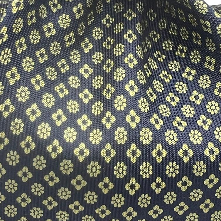 Drake's for Cruciani & Bella 36 oz Self-Tipped 100% Printed Silk Blue, Green Motif Tie Handmade in London. England 9 cm x 150 cm