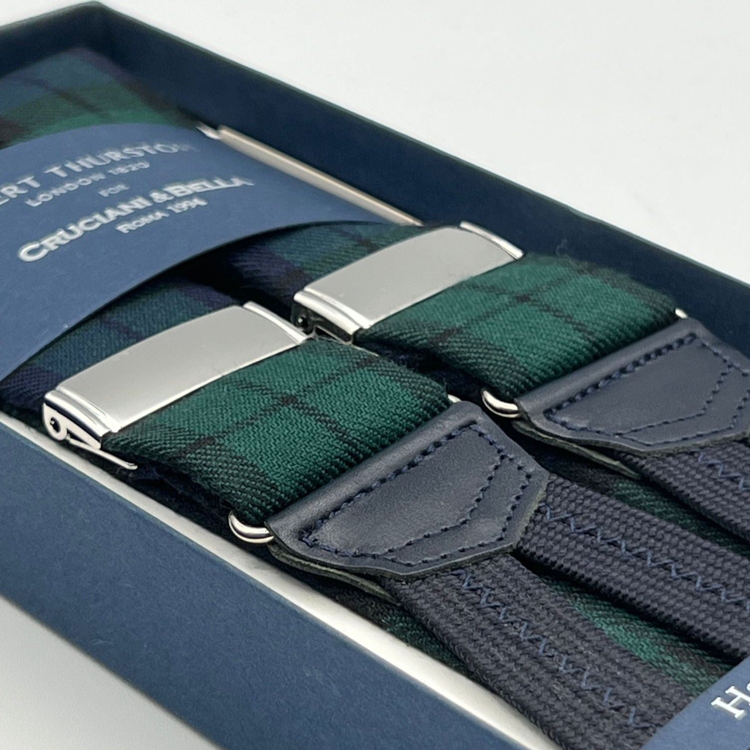 Albert Thurston -  Braces - 100% Wool- 40 mm -  BlackWatch Tartan Motif 