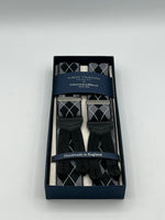 Albert Thurston - Elastic Braces - 35 mm - Grey, Black and White Tartan #4949