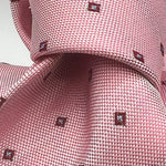 Drake's - Woven Silk Jacquard - Pink, Light Red and Off White Motif Tie #5319