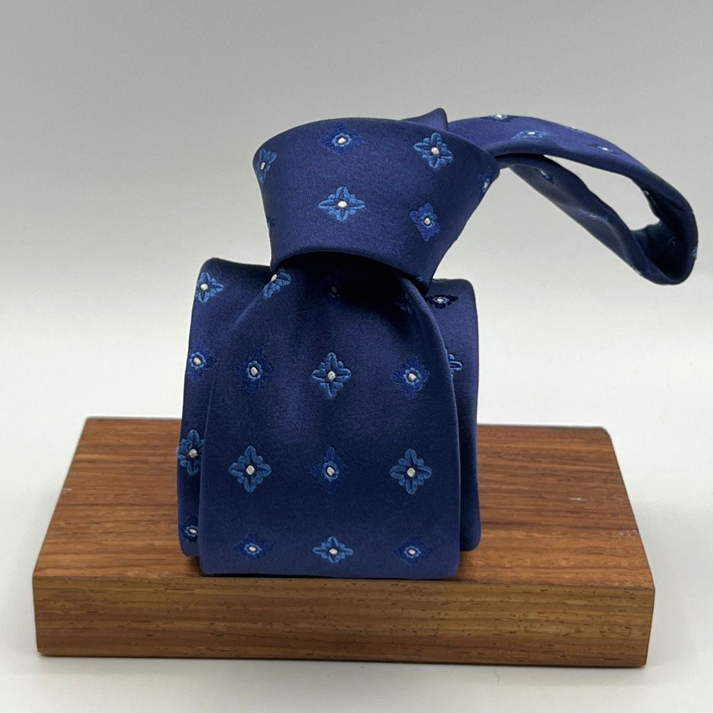 N.O.S. Cruciani & Bella - Silk -  Blue, Light Blue and Off White Motif Tie