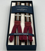 Albert Thurston - Elastic Braces - 25 mm - Brown and White Stripes  #4903